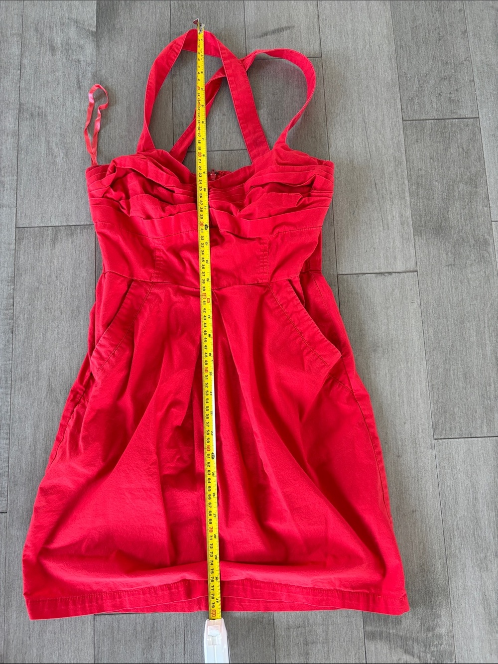 Dynamite Red Sleeveless Fit-and-Flare Dress - Picture 4 of 7